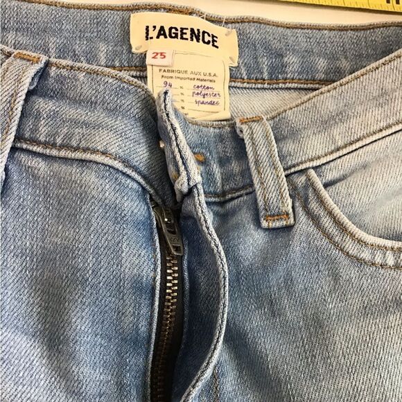 L’AGENCE Blue High Waist Denim Cropped Jeans Size 25 - Picture 5 of 11
